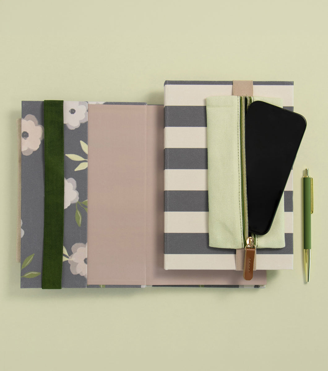 Stripe Journal + Fabric Pouch