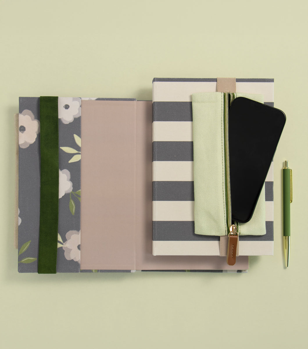 Floral Journal + Fabric Pouch