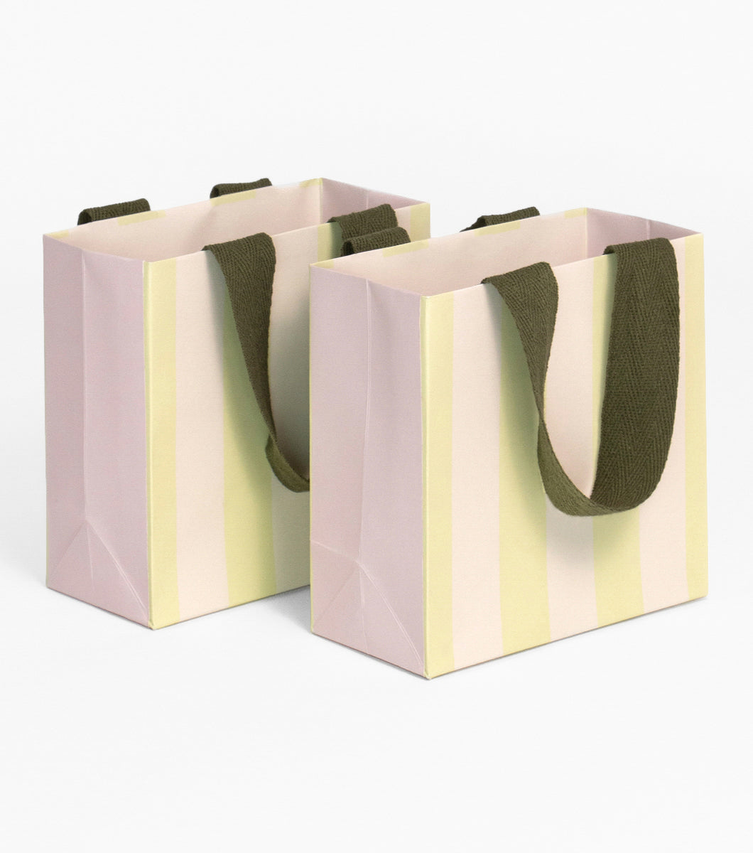 Stripe 10 Piece Gift Bag Collection with Tissue