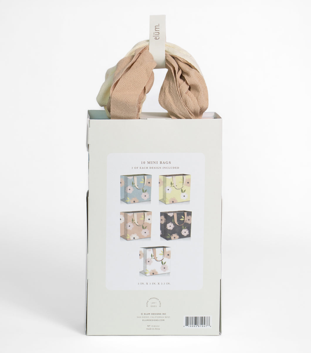 Floral 10 Piece Gift Bag Collection with Tissue