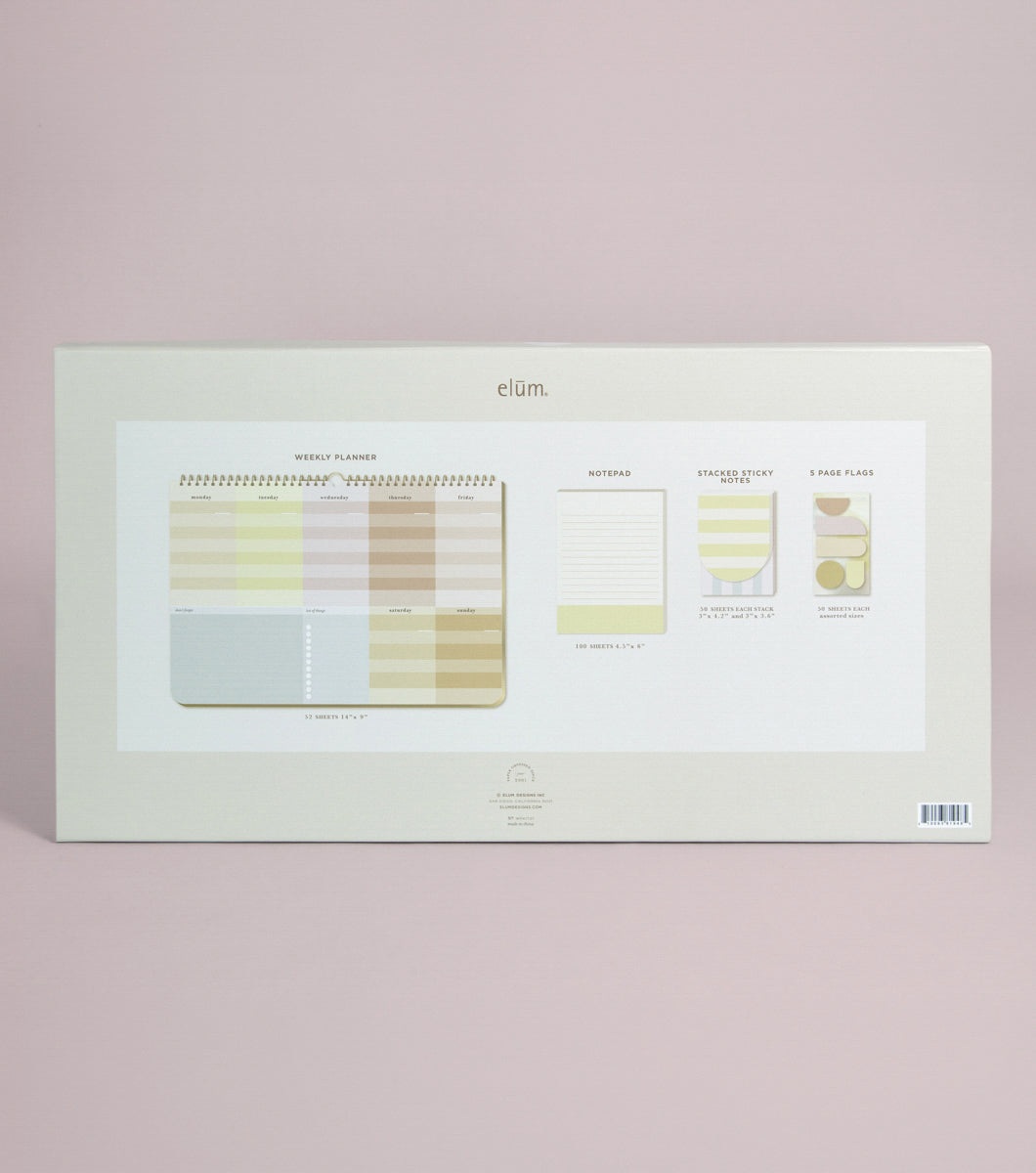 Weekly Planner Set with Coordinating Notepad, Sticky Notes and Page Flags
