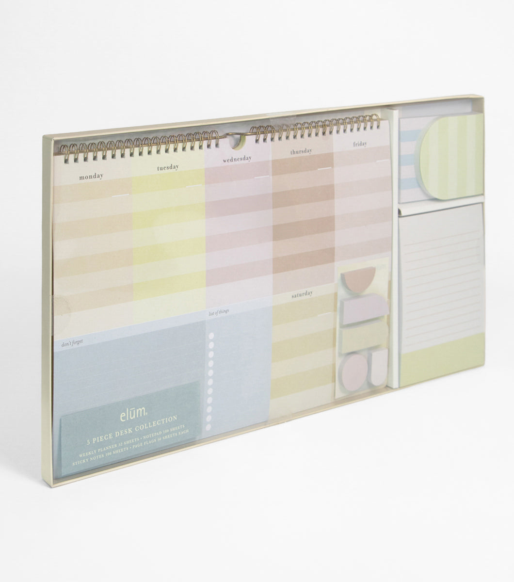 Weekly Planner Set with Coordinating Notepad, Sticky Notes and Page Flags
