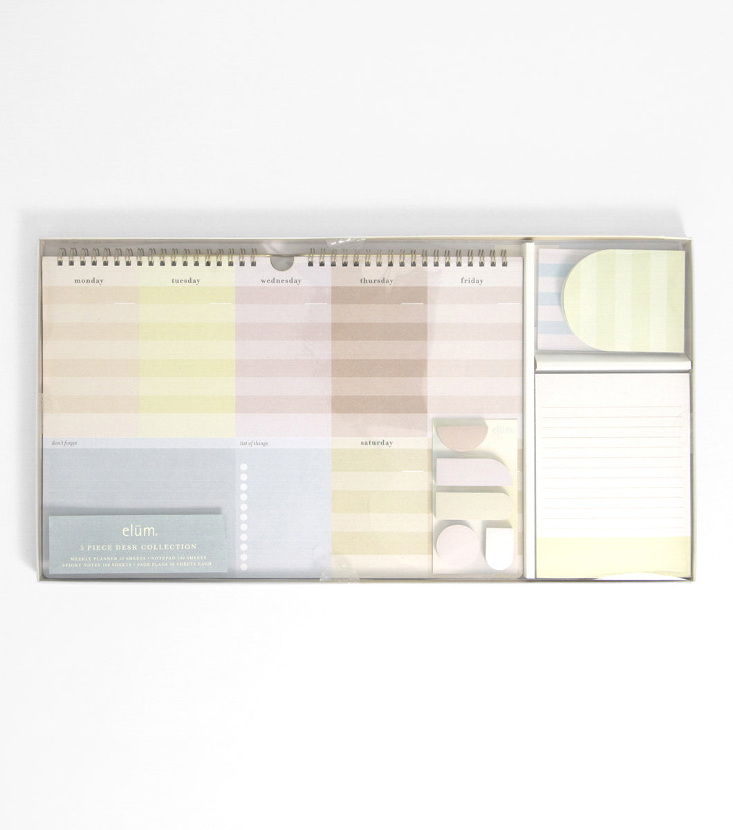 Weekly Planner Set with Coordinating Notepad, Sticky Notes and Page Flags