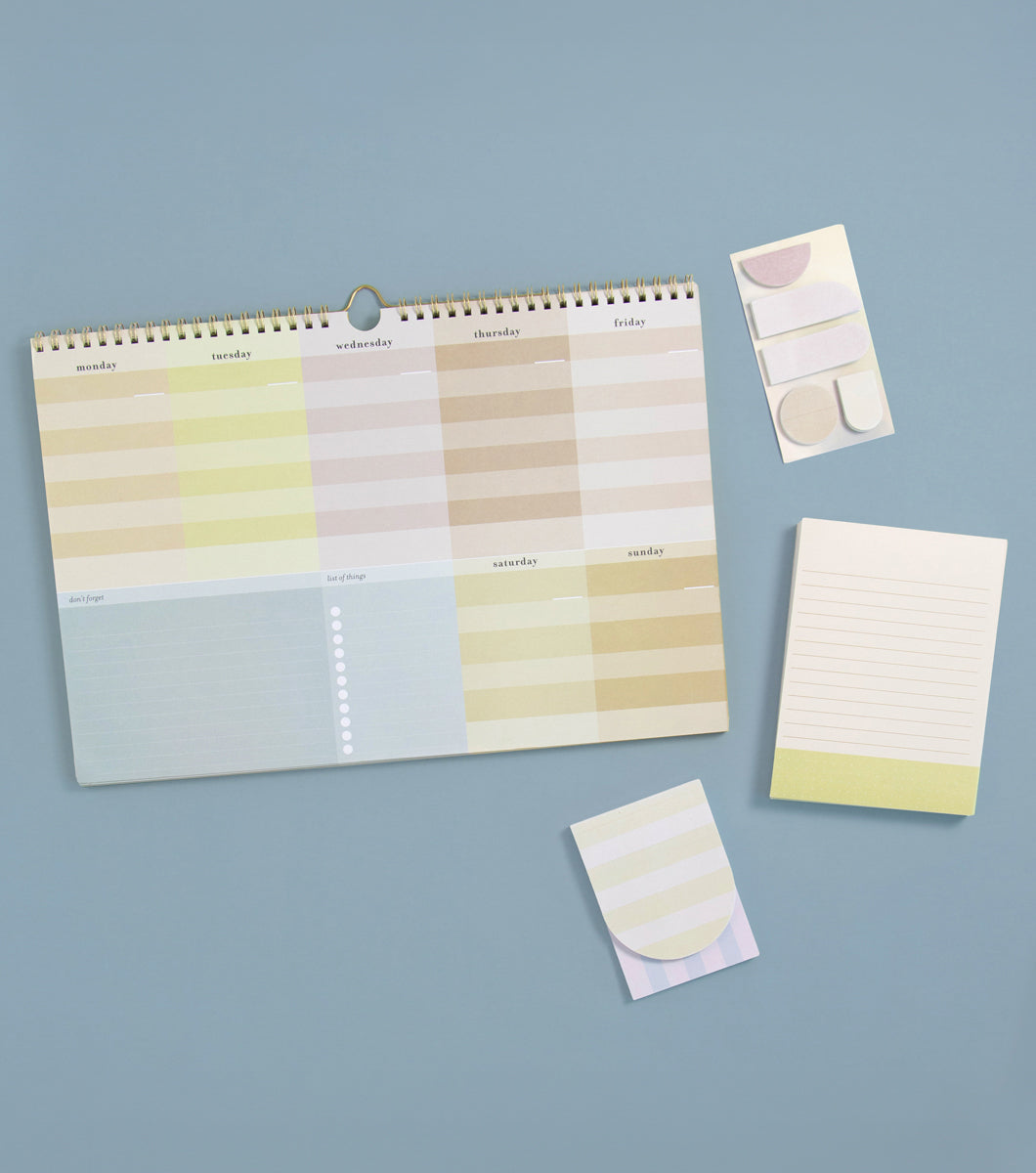 Weekly Planner Set with Coordinating Notepad, Sticky Notes and Page Flags