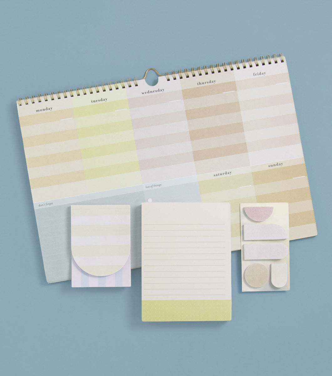 Weekly Planner Set with Coordinating Notepad, Sticky Notes and Page Flags