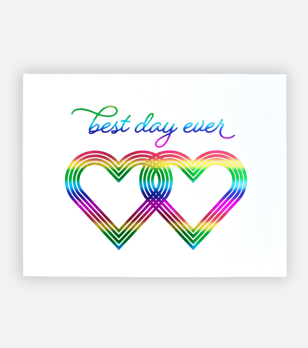 linked hearts letterpress greeting card
