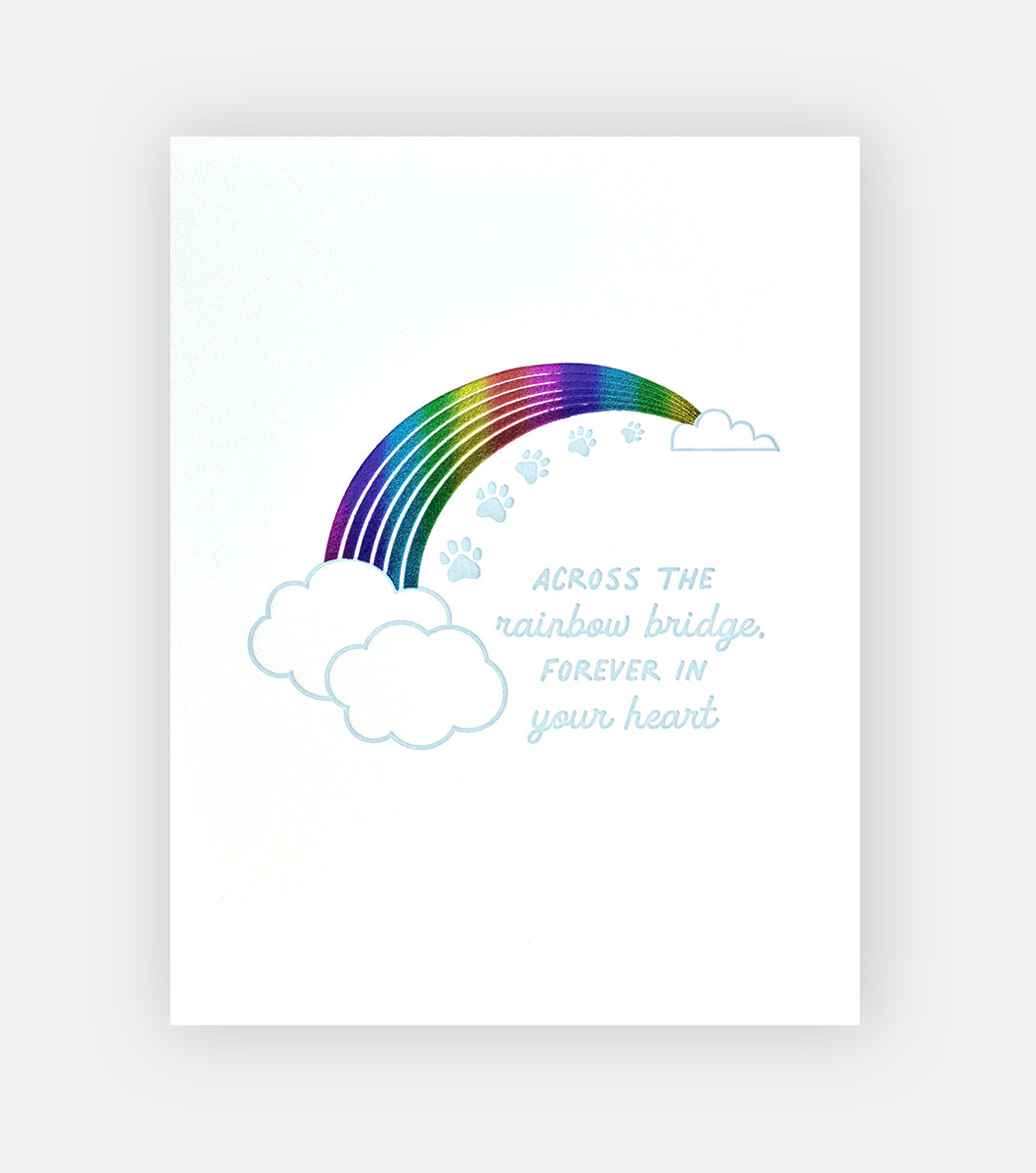 rainbow bridge letterpress greeting card