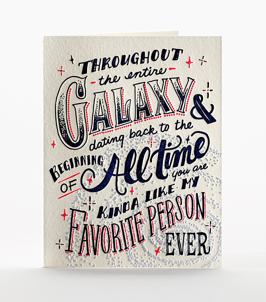 Elum Designs Galactic Love and Friendship Letterpress Greeting Card
