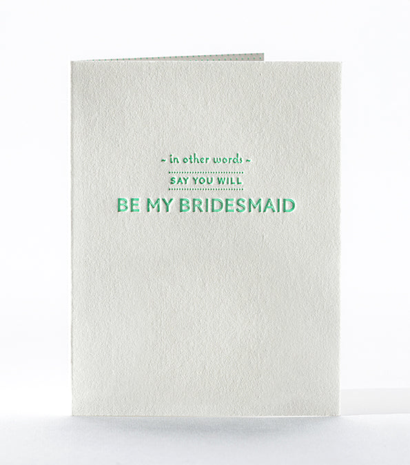Elum Designs Delicate Details Be My Bridesmaid Letterpress Greeting Card