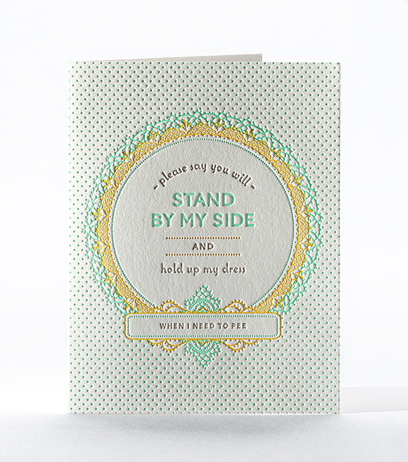 Elum Designs Delicate Details Be My Bridesmaid Letterpress Greeting Card