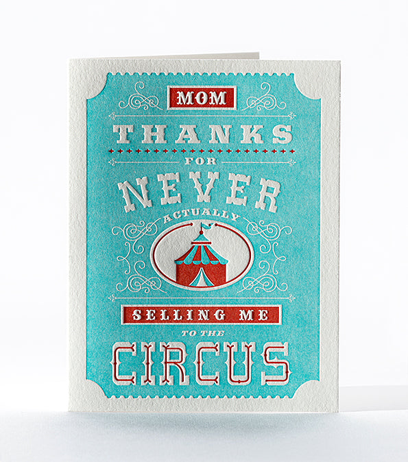 Elum Designs Circus Letterpress Greeting Card for Mom