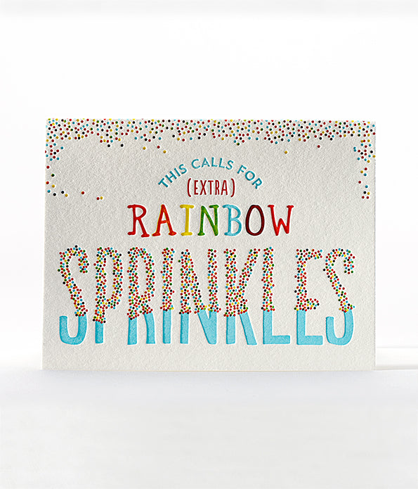 Elum Designs Rainbow Sprinkles Letterpress Birthday Greeting Cards