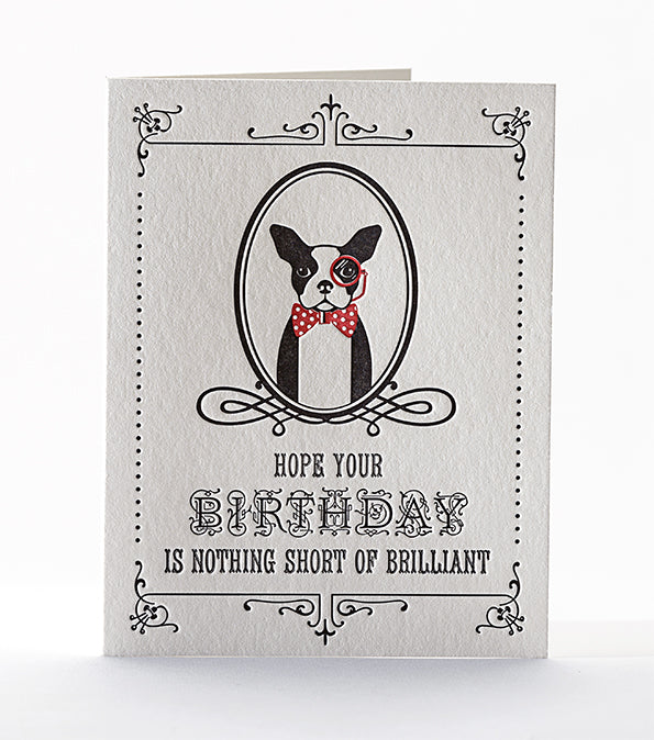 Elum Designs Brilliant Terrier Letterpress Birthday Greeting Card
