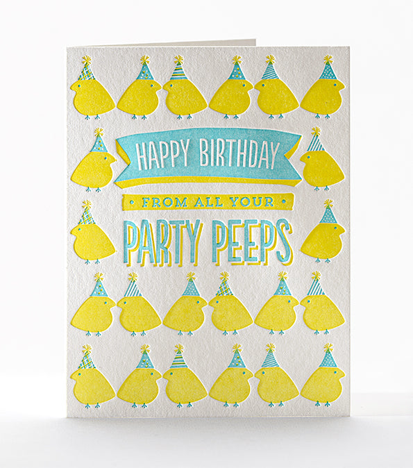 Elum Designs Party Peeps Letterpress Birthday Greeting Card