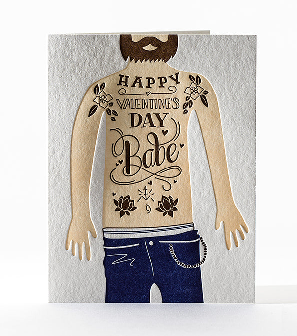 Elum Designs TATTOO Letterpress Valentine's Day Greeting Card