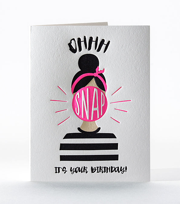 Elum Designs Bubble Gum Birthday Letterpress Greeting Card