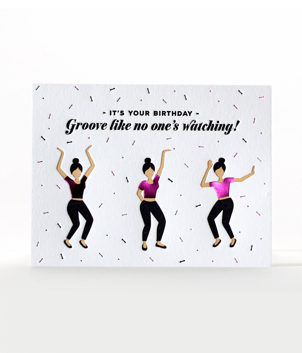 Elum Designs Groove Letterpress Birthday Greeting Card