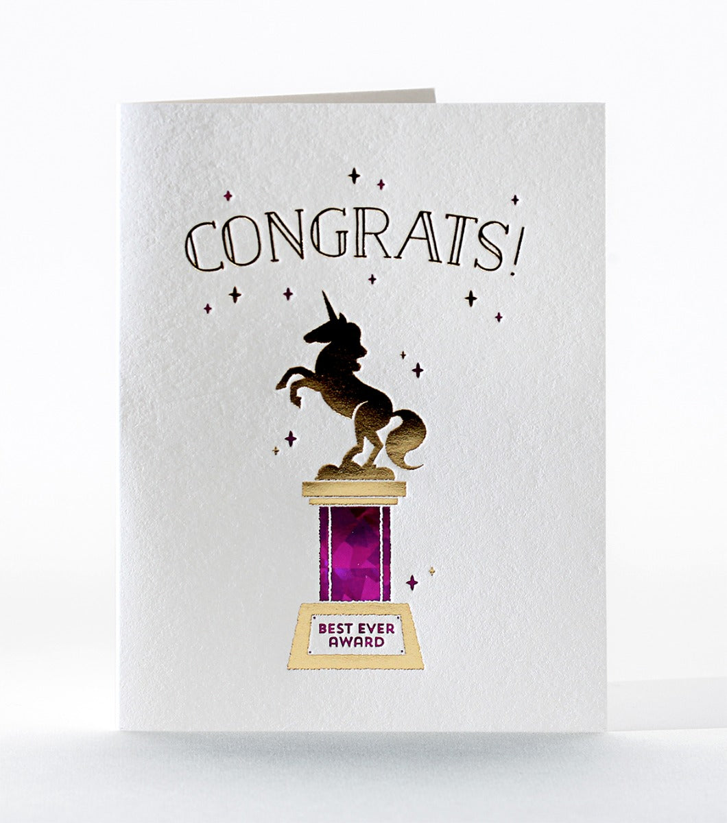 Elum Designs Unicorn Award Letterpress Greeting Card