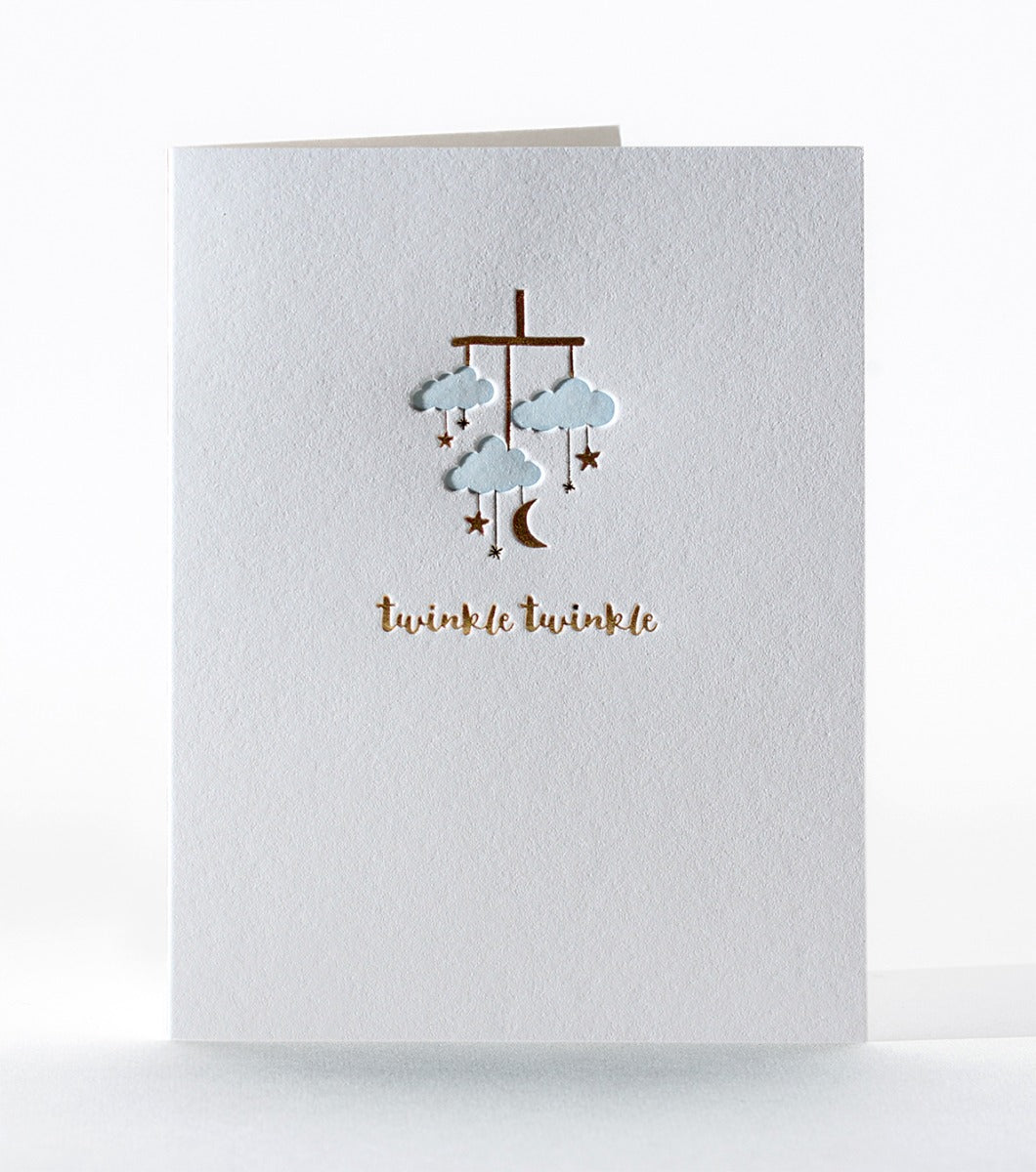 Elum Designs Starry Mobile Letterpress Baby Greeting Card