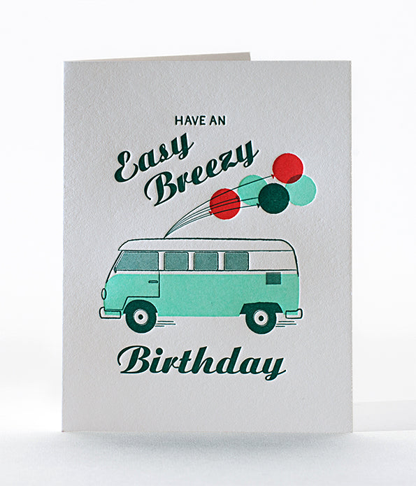 Elum Designs Easy Breezy Letterpress Birthday Greeting Card