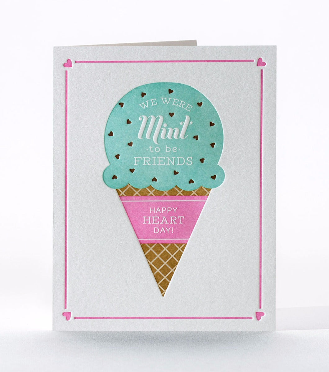 Mint to be letterpress Valentine's Day Card