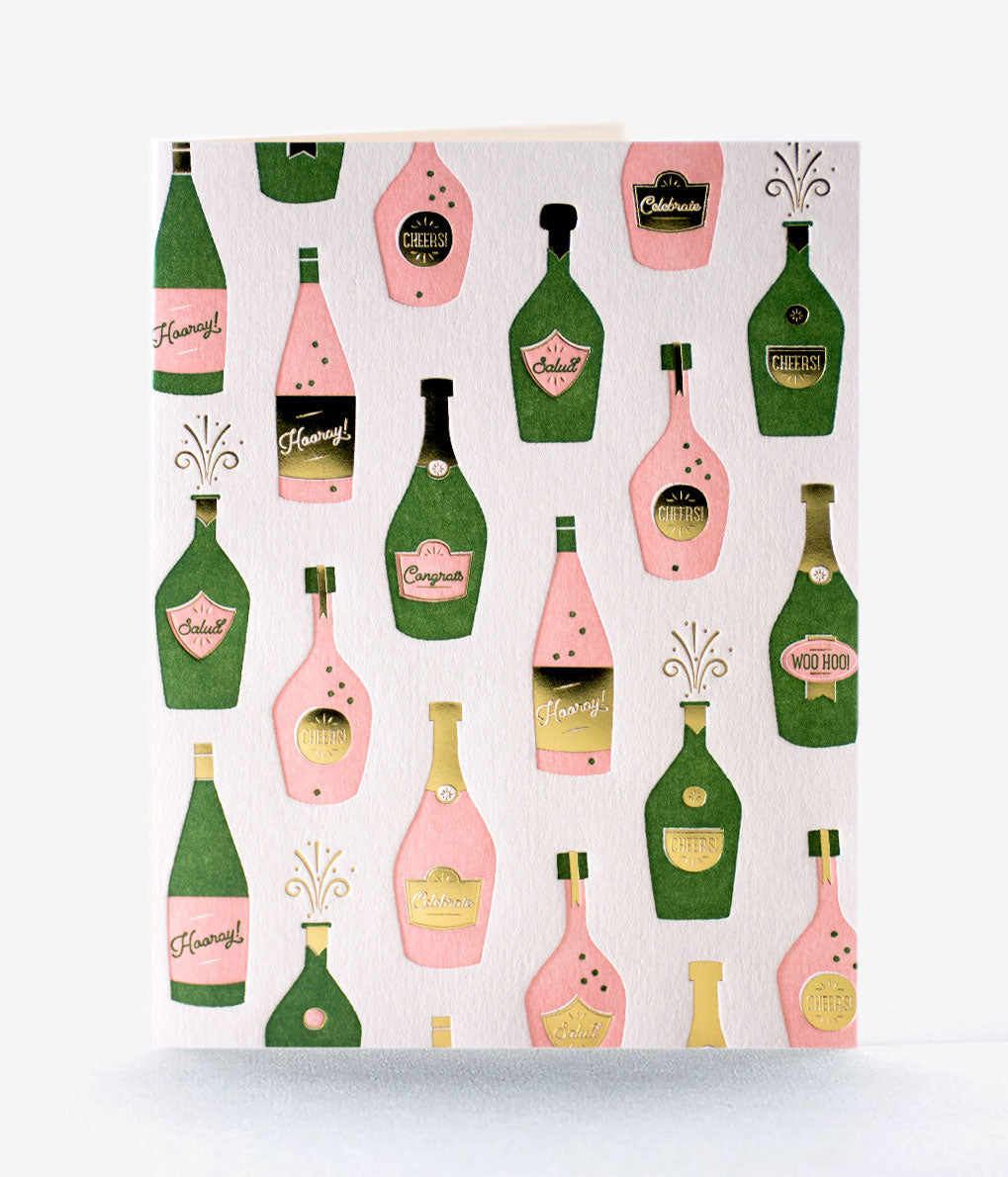 Champagne Birthday Letterpress Card