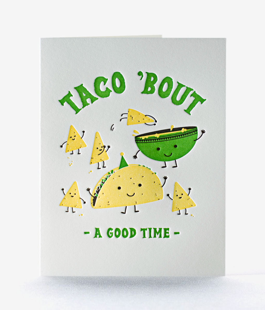 Taco Party Letterpress Birthday Card