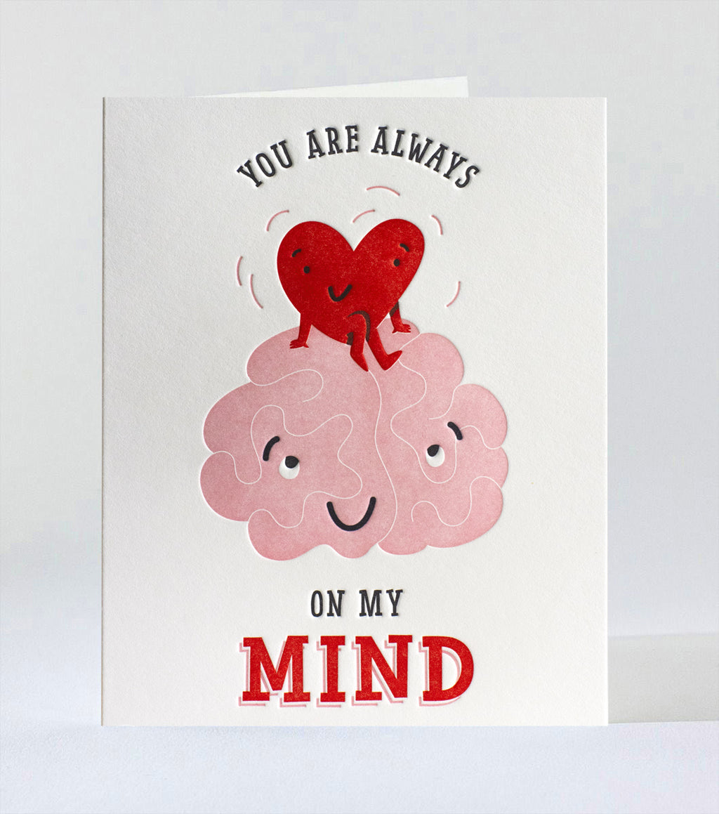 Always On My Mind Letterpress Greeting Card