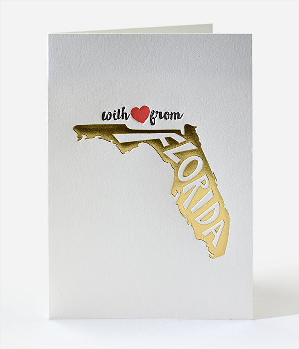 With Love From Florida Letterpress Greeting Card