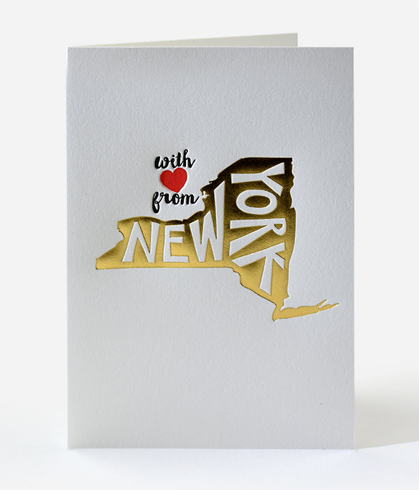With Love From New York Letterpress Greeting Card