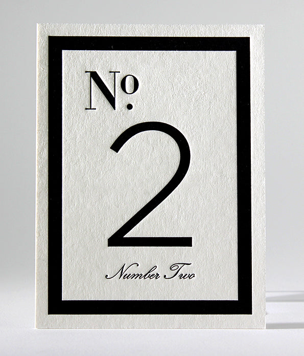 Classic B&W Table Numbers 1 - 9