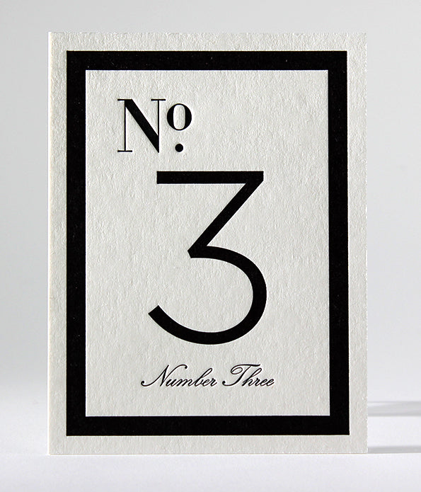 Classic B&W Table Numbers 1 - 9