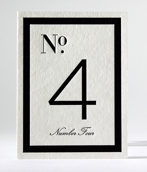 Classic B&W Table Numbers 1 - 9