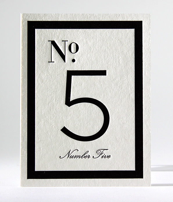Classic B&W Table Numbers 1 - 9