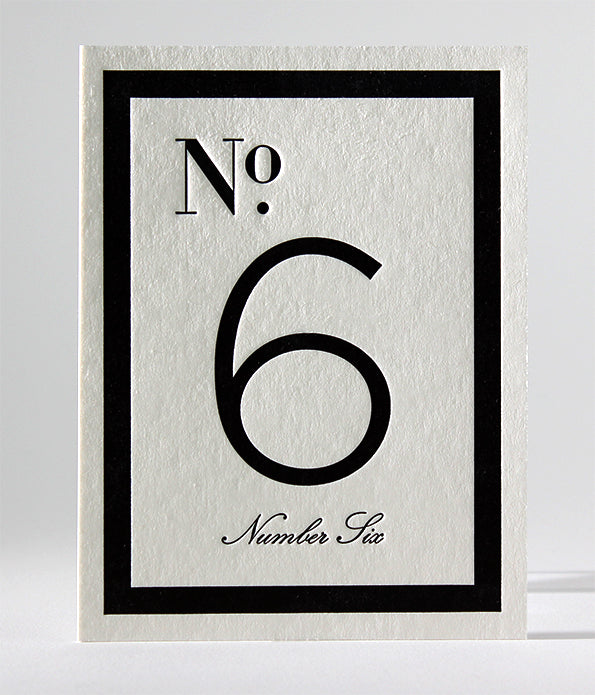 Classic B&W Table Numbers 1 - 9