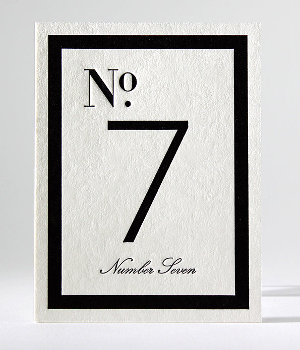 Classic B&W Table Numbers 1 - 9