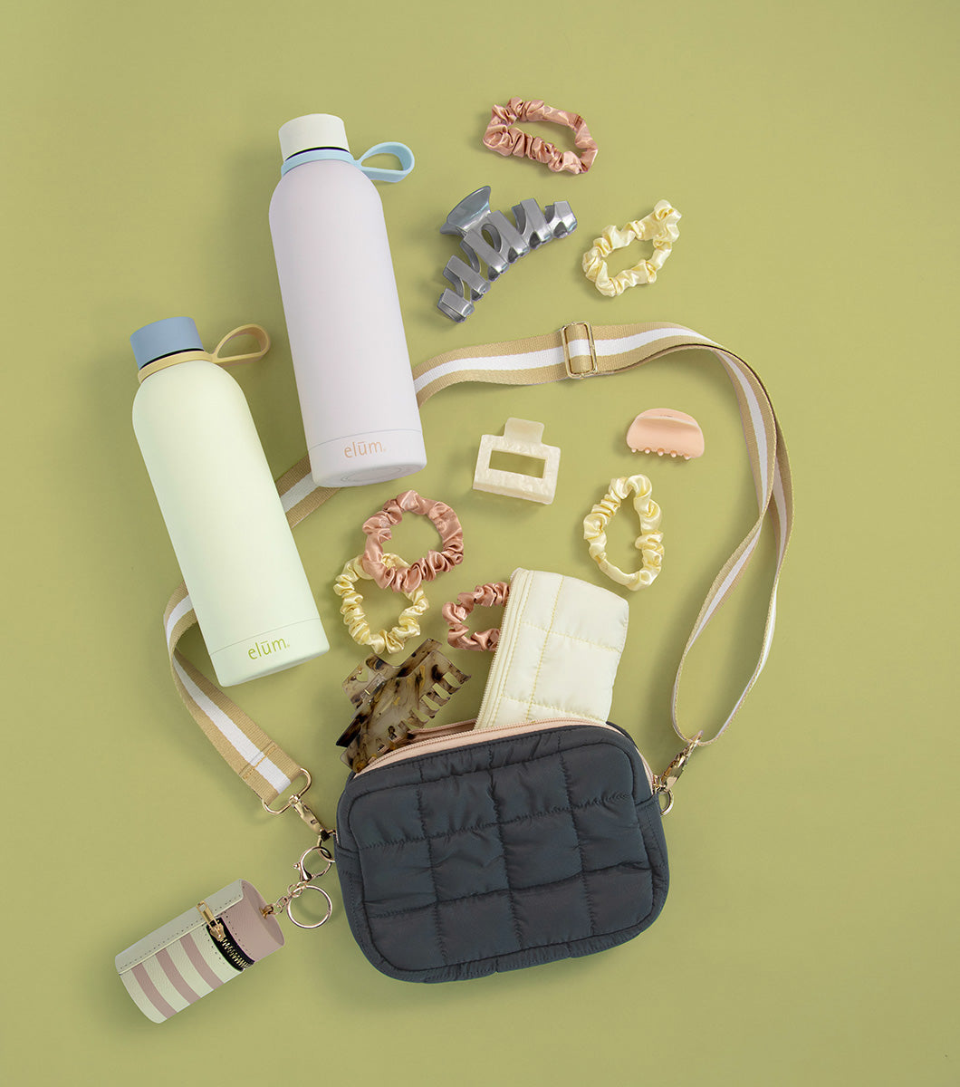 2 Piece Pouch Set with Lip Gloss Charm