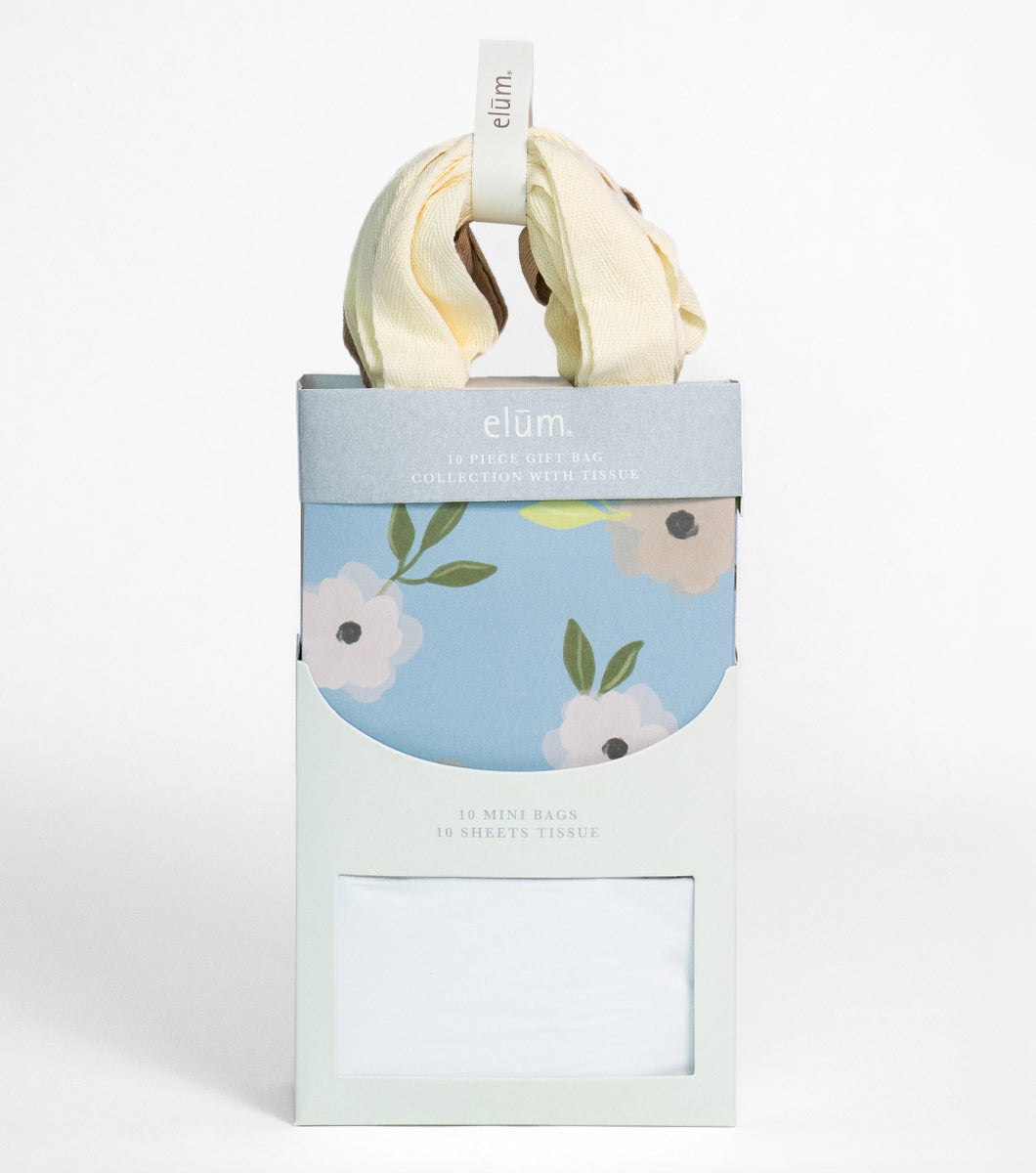 Floral 10 Piece Gift Bag Collection with Tissue