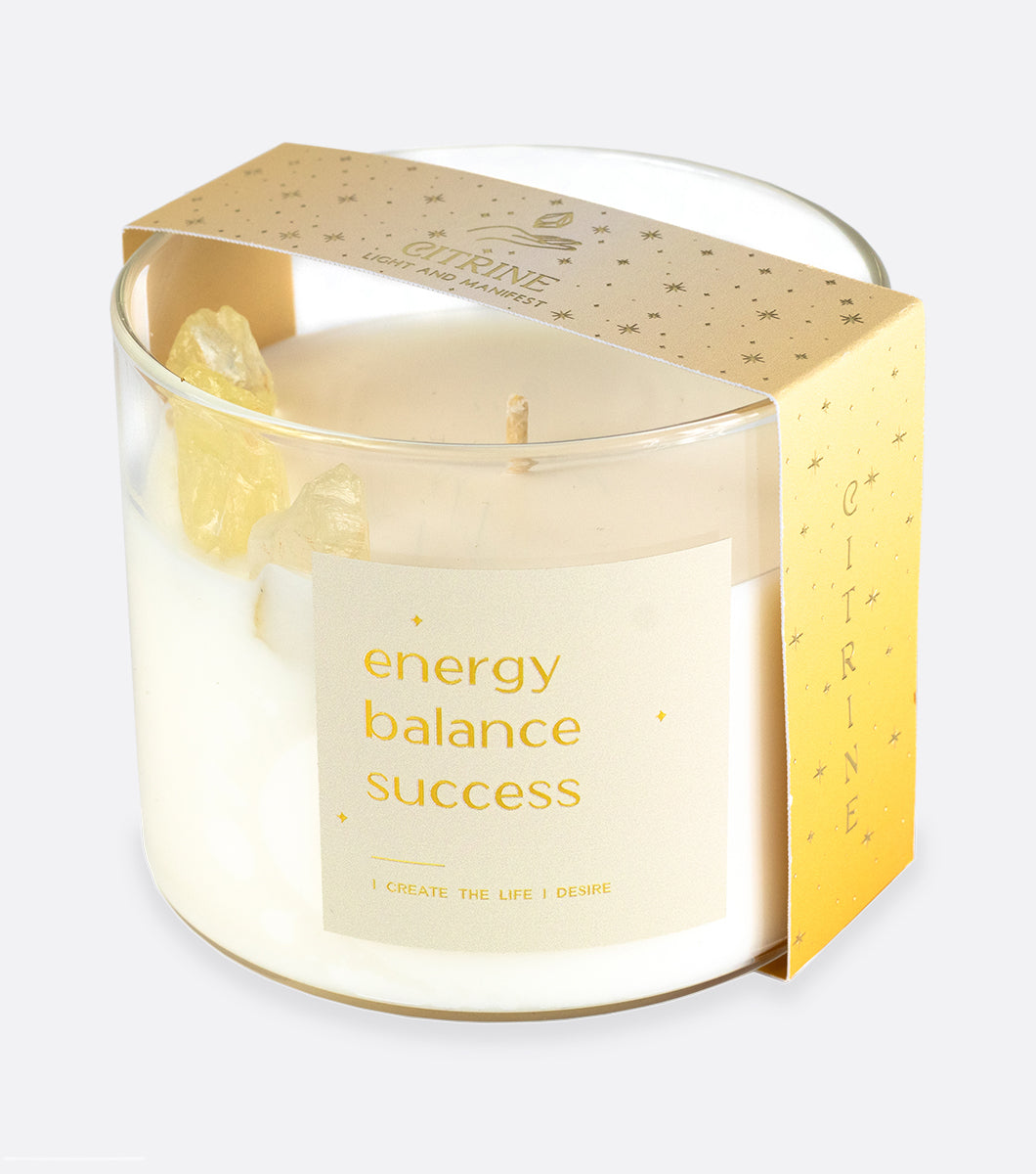 10.5 oz. Citrine Serene Crystal Glass Candle