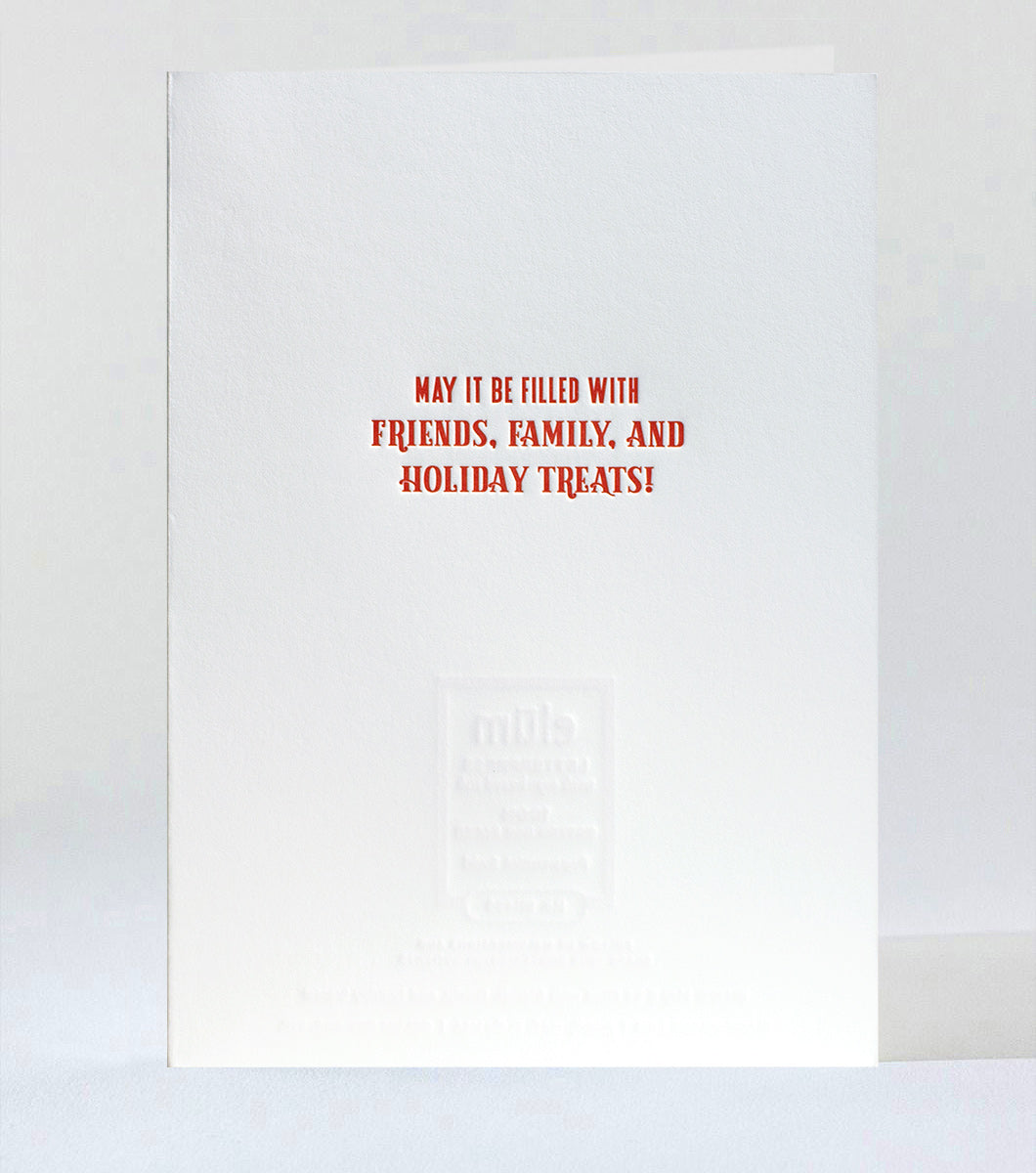 Peppermint Swirl Letterpress Holiday Greeting Card