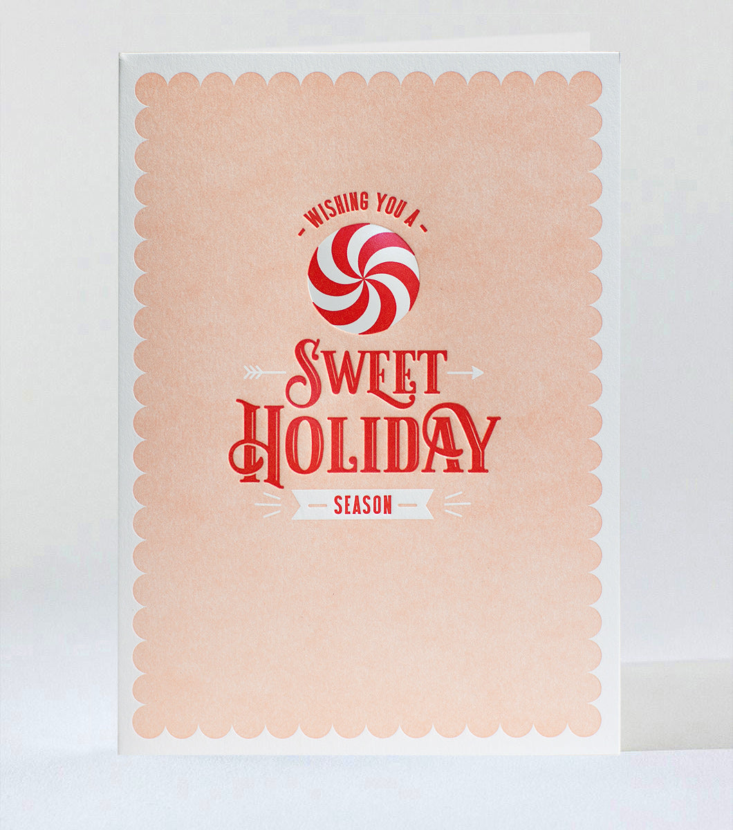 Peppermint Swirl Letterpress Holiday Boxed Notes - Set of 6