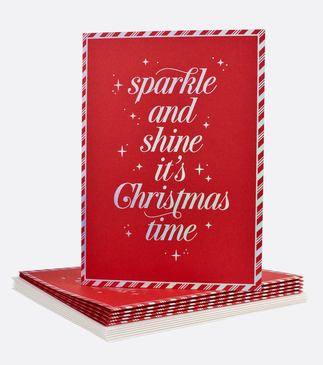 Sparkle Shine Christmas Time Letterpress Holiday Boxed Notes - Set of 6