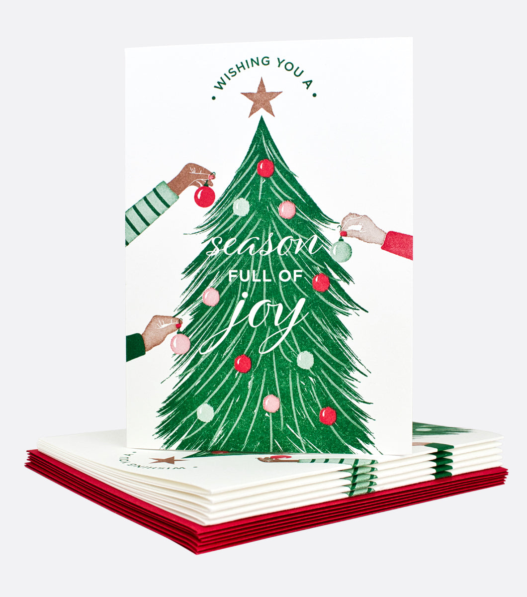 Joyful Tree Letterpress Holiday Boxed Notes - Set of 6