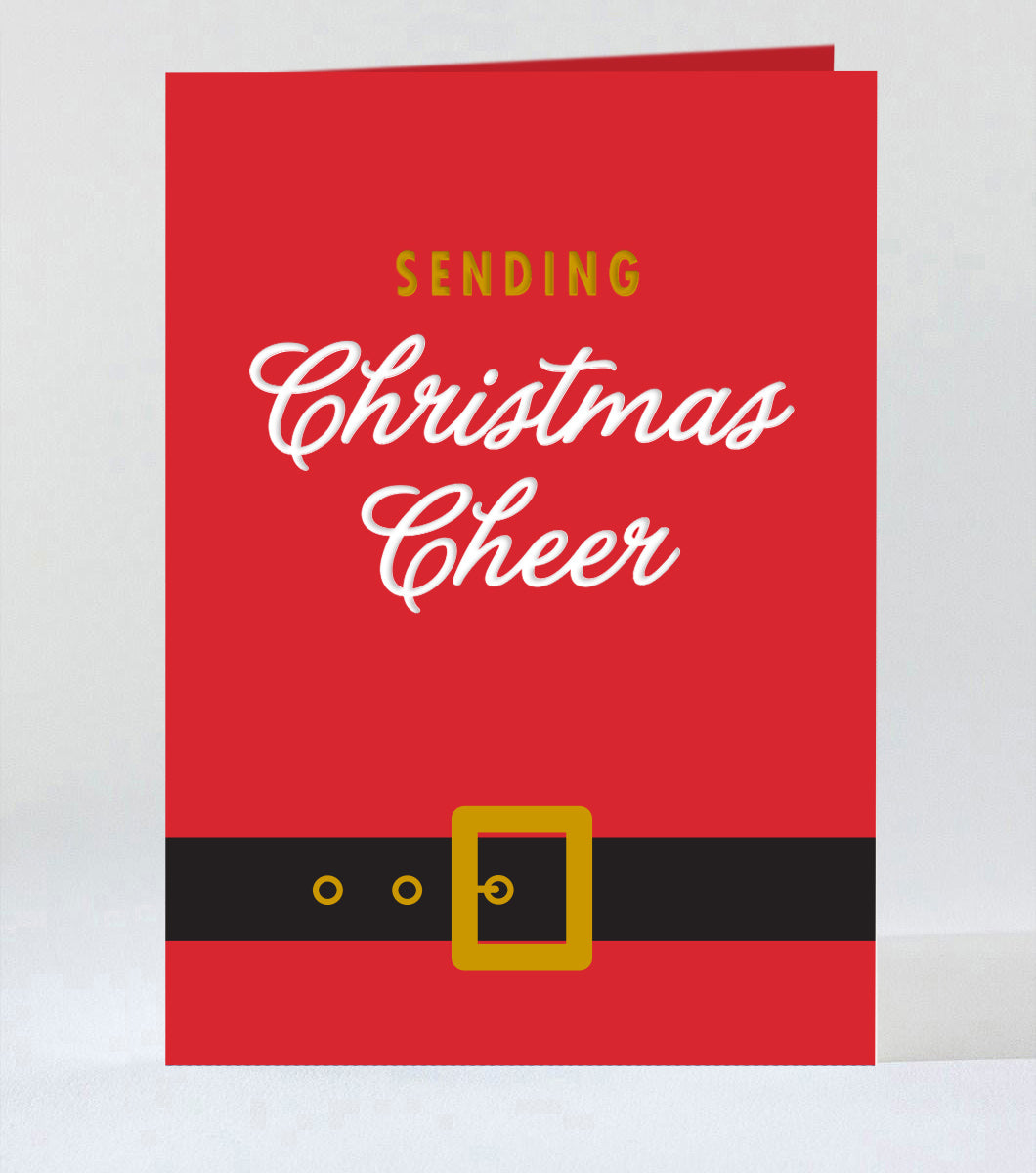 Santa's Cheer Letterpress Holiday Greeting Card