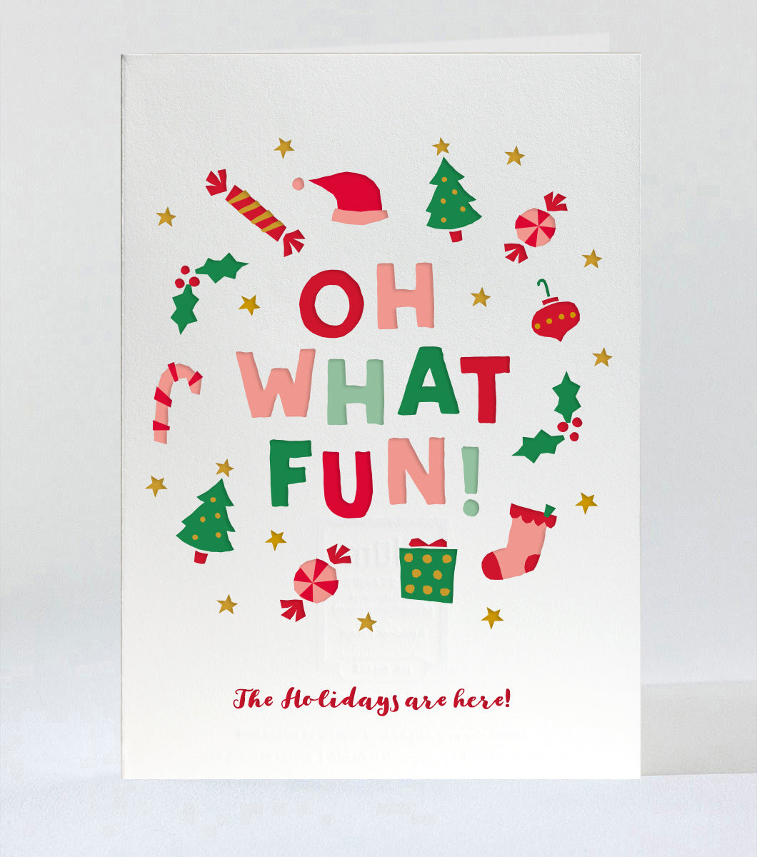 Cut Paper Christmas Letterpress Holiday Greeting Card