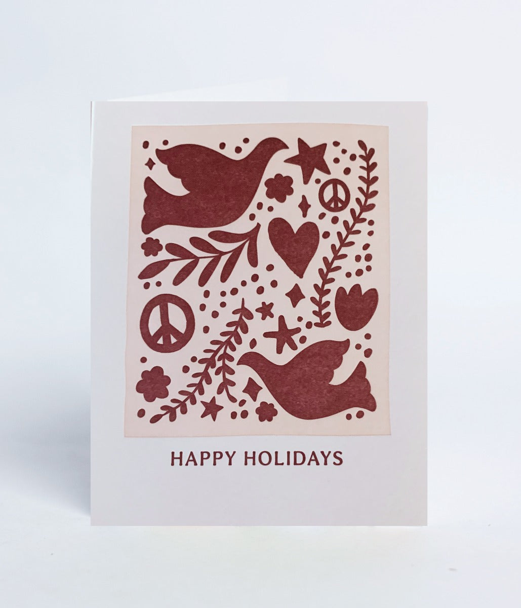 Holiday Dove Letterpress Holiday Greeting Card