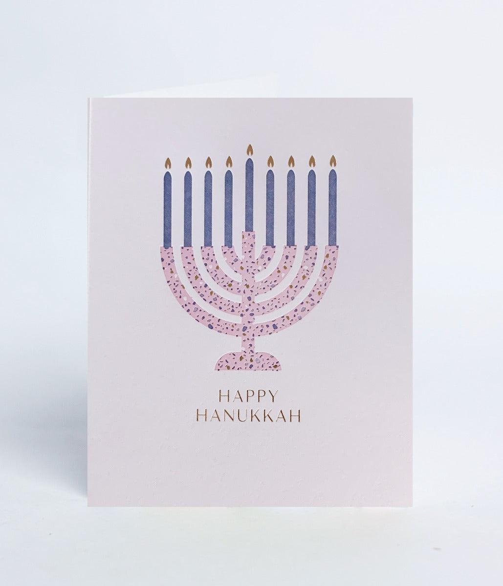 Terrazzo Menorah Letterpress Holiday Boxed Notes - Set of 6