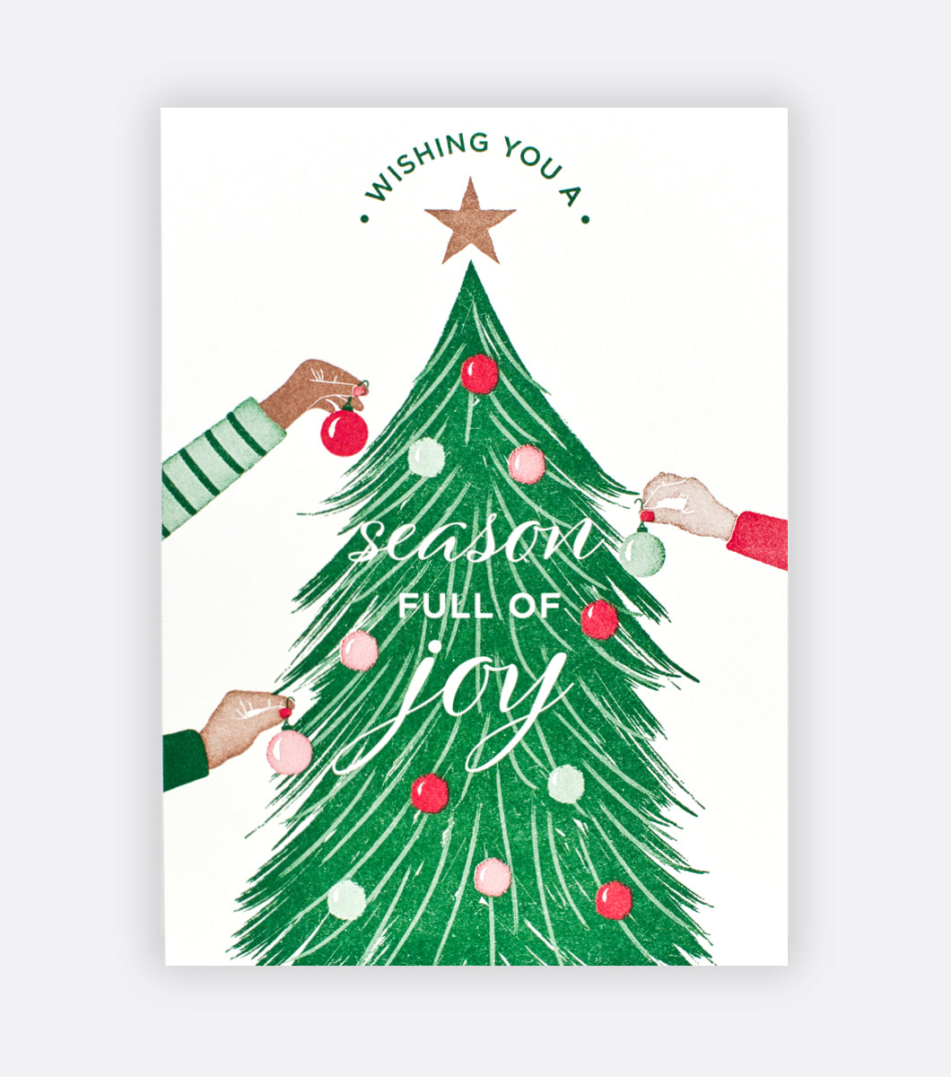 Joyful Tree Letterpress Holiday Greeting Card