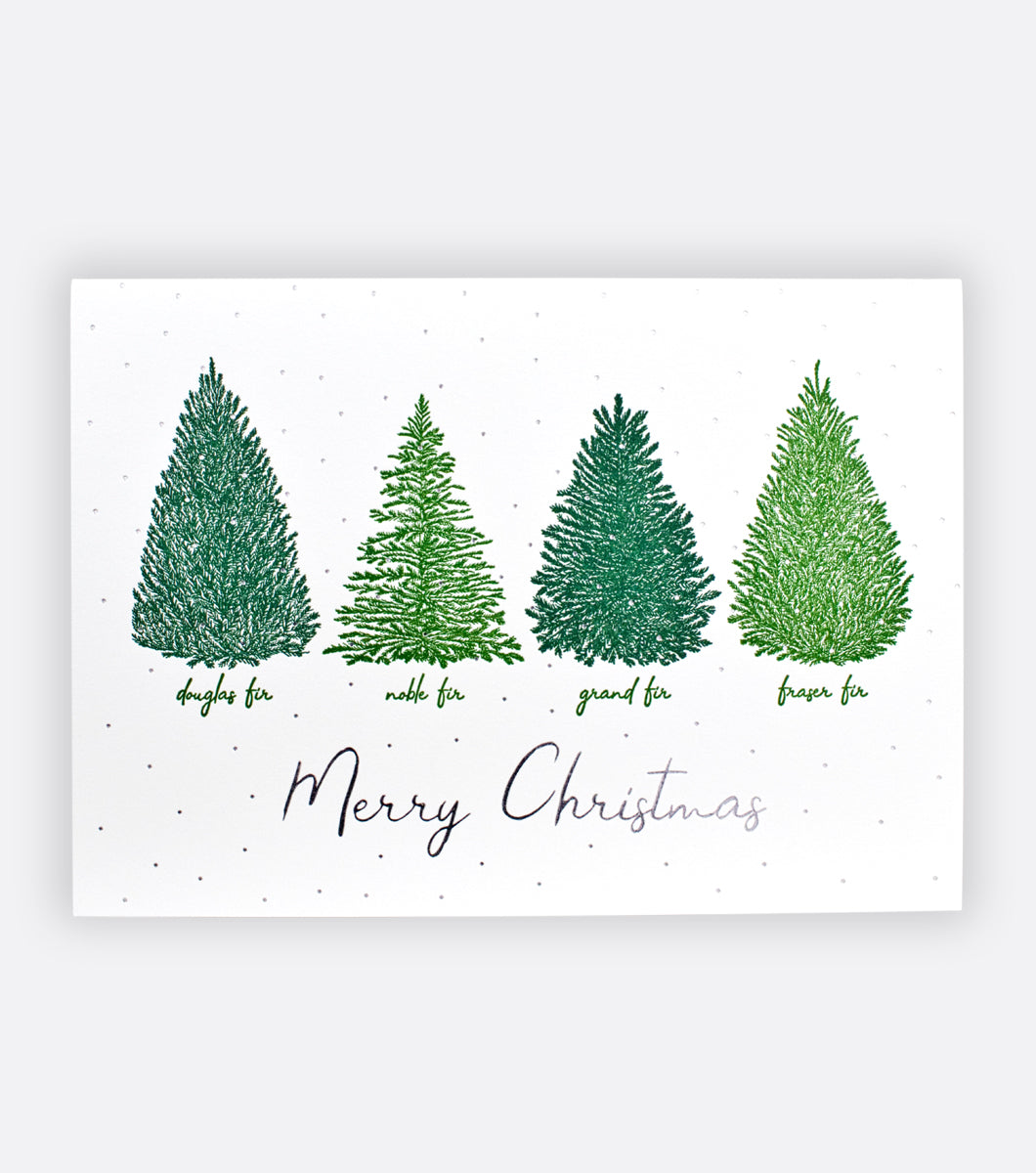 Christmas Fir Letterpress Holiday Greeting Card