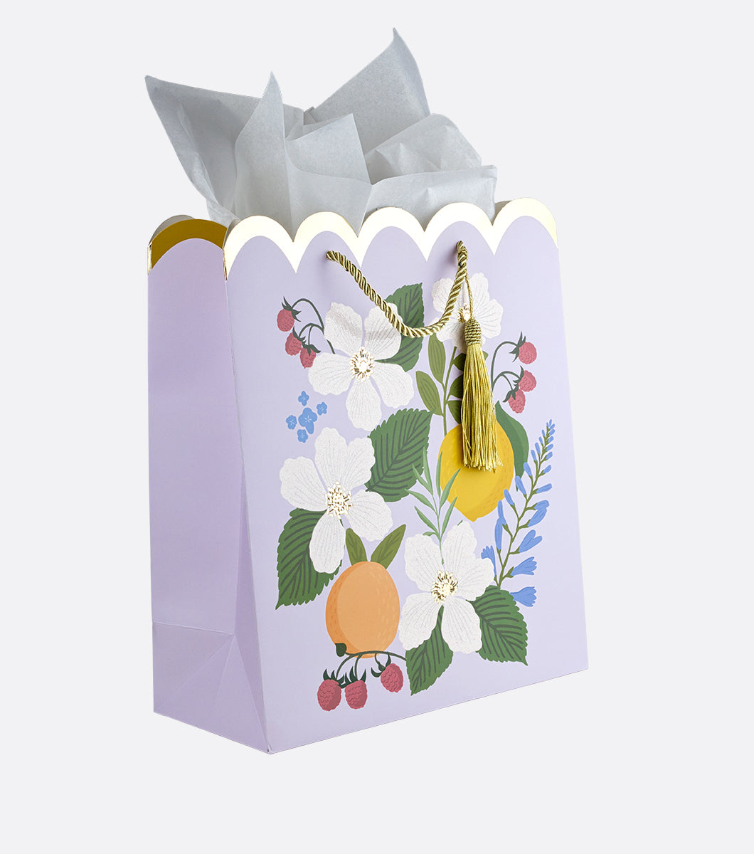 Raspberry Florals Large Gift Bag